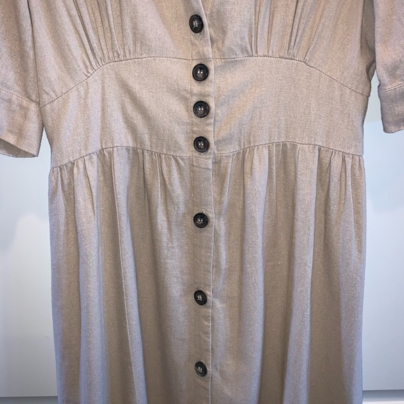 Tan Linen Maxi Dress - Zara - Picture 4 of 9